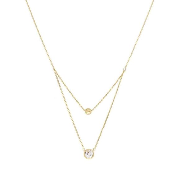 Marlyn Schiff Double Layered Necklace Gold Tone Jewelry - Picture 1 of 4
